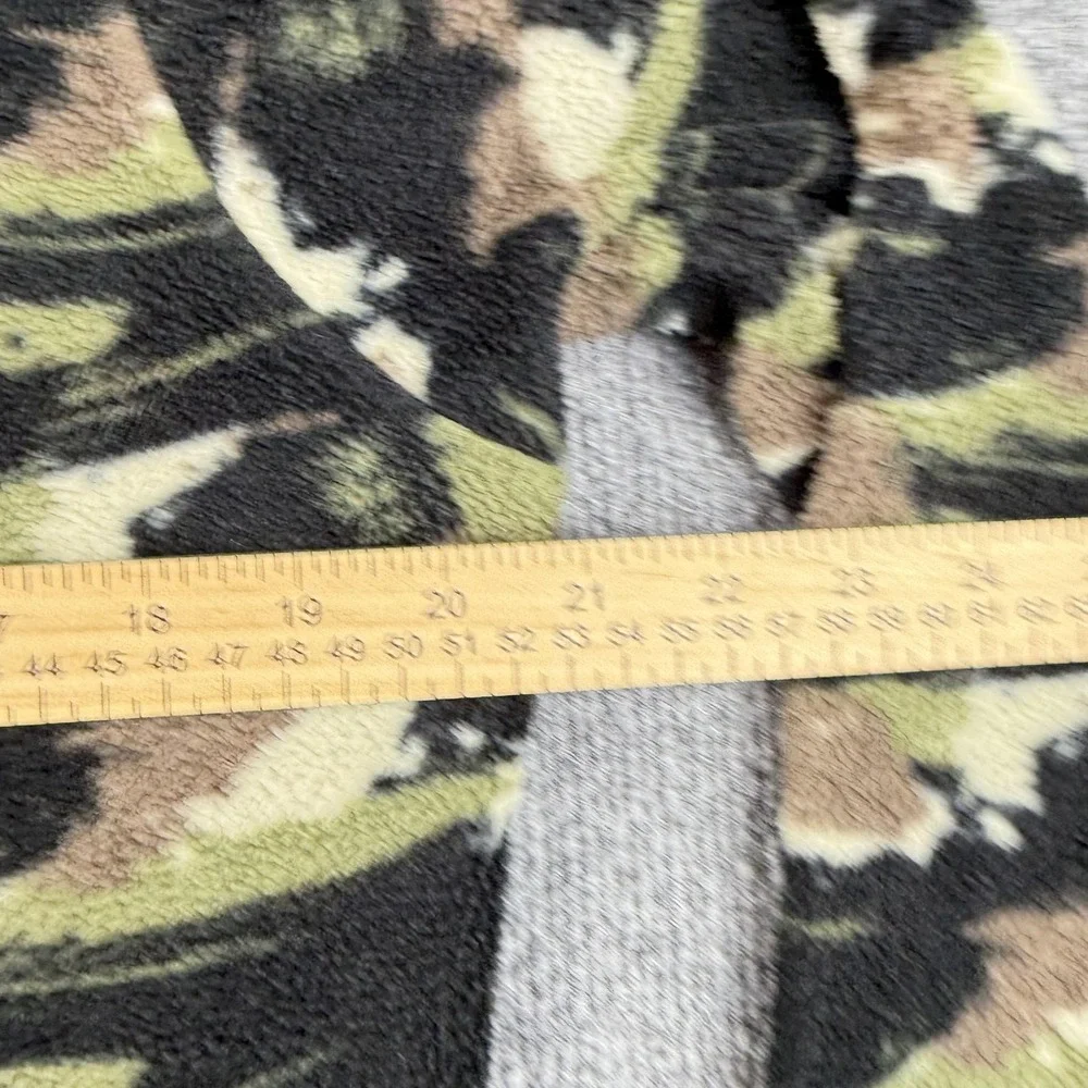 WeSC Pullover Sweater Mens Small Camo Fleece Half Zip Pocket Green Brown Outdoor